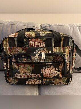 Vintage American Uni Tapestry Las Vegas Casinos Tote Carryon Harrahs Luxor MGM
